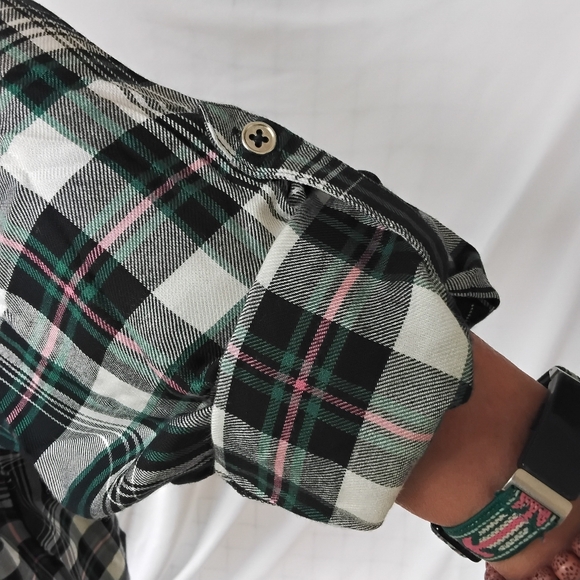 Catherine's Light Flannel Shirt 3X Womens with optional roll up sleeves - Picture 4 of 7